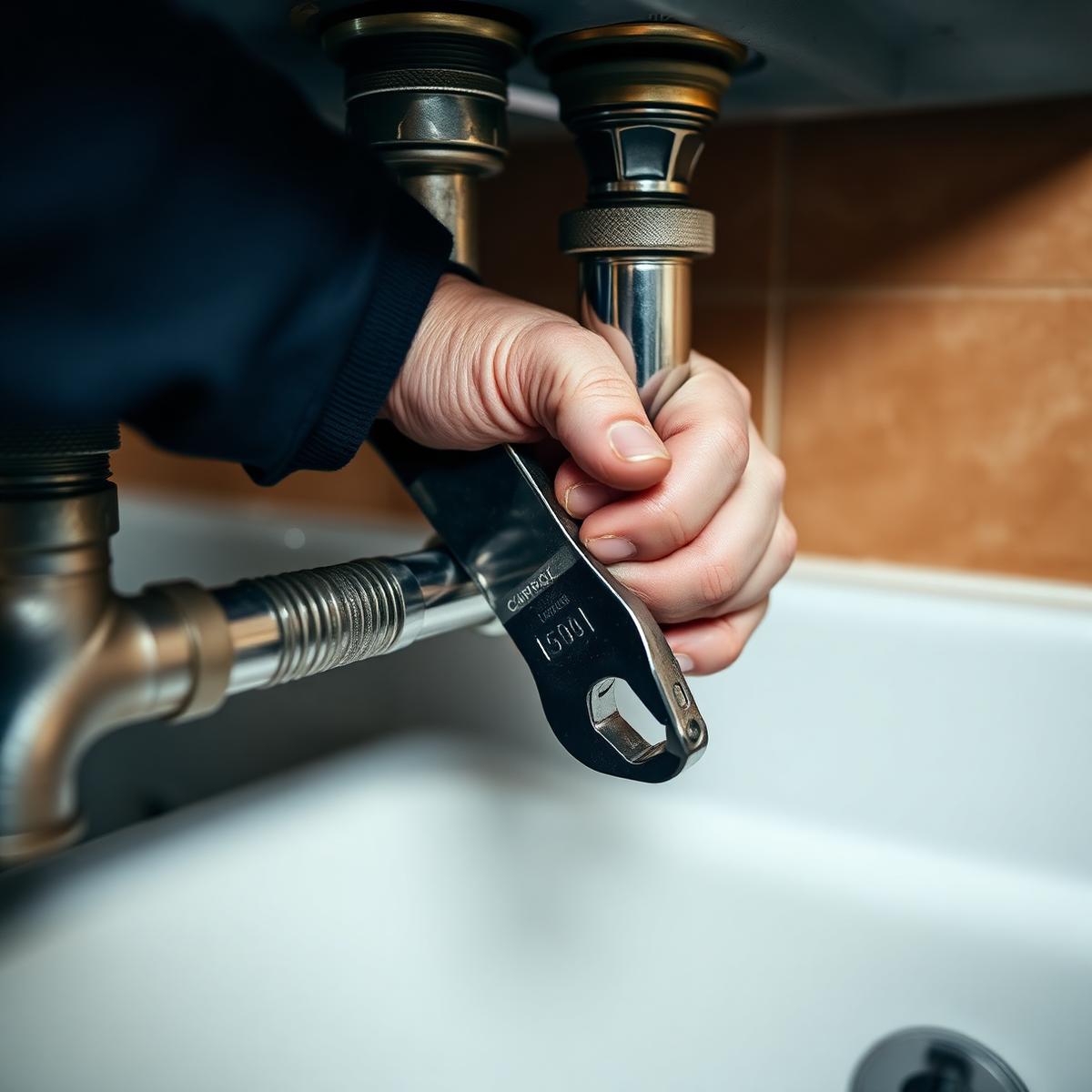 VVS-arbete under diskbänk